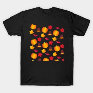 Fall Autumn Thanksgiving Pattern Design T-Shirt